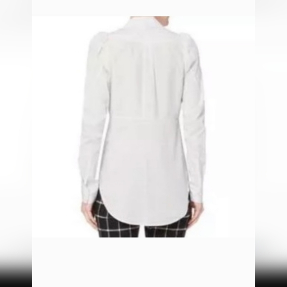 🤍NWT Veronica Beard Candice Pouf Sleeve White Buttondown Shirt Polka Dot Print - Picture 6 of 6